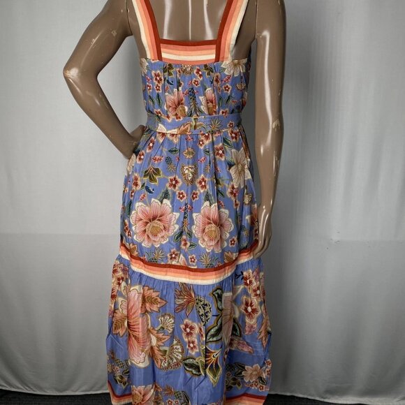 Farm Rio Women’s Superbloom Tapestry V-Neck Maxi Dress – Blue/Multi Floral – XXS - Picture 7 of 10
